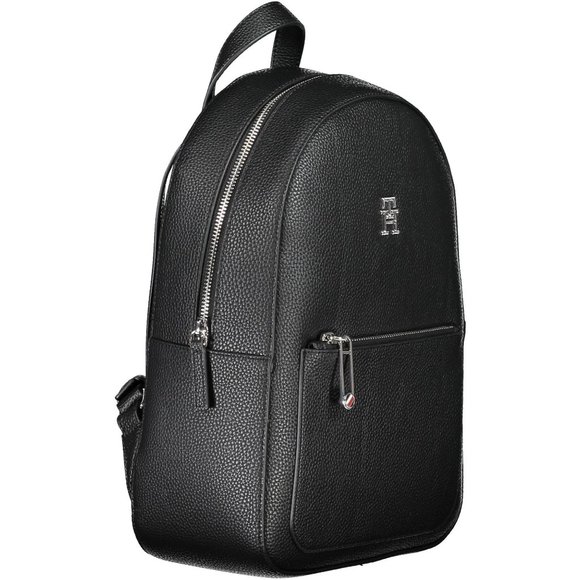 Tommy Hilfiger Black Polyurethane Backpack